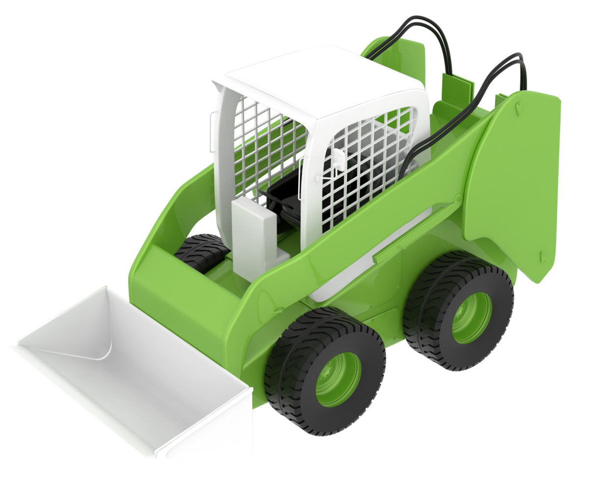 Skid steer loader isolated on background. 3d rendering - illustration png