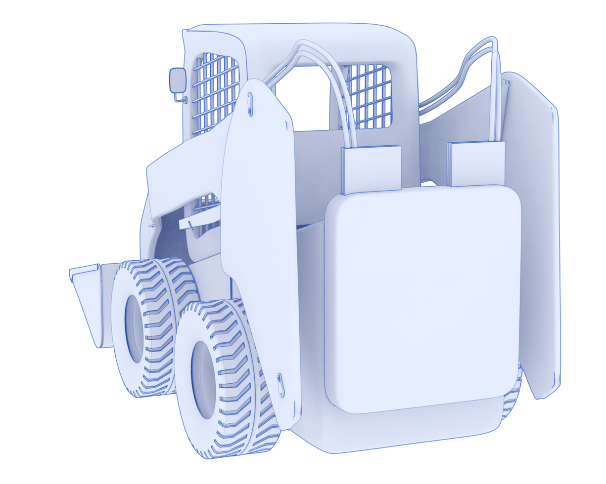 Skid steer loader isolated on background. 3d rendering - illustration png