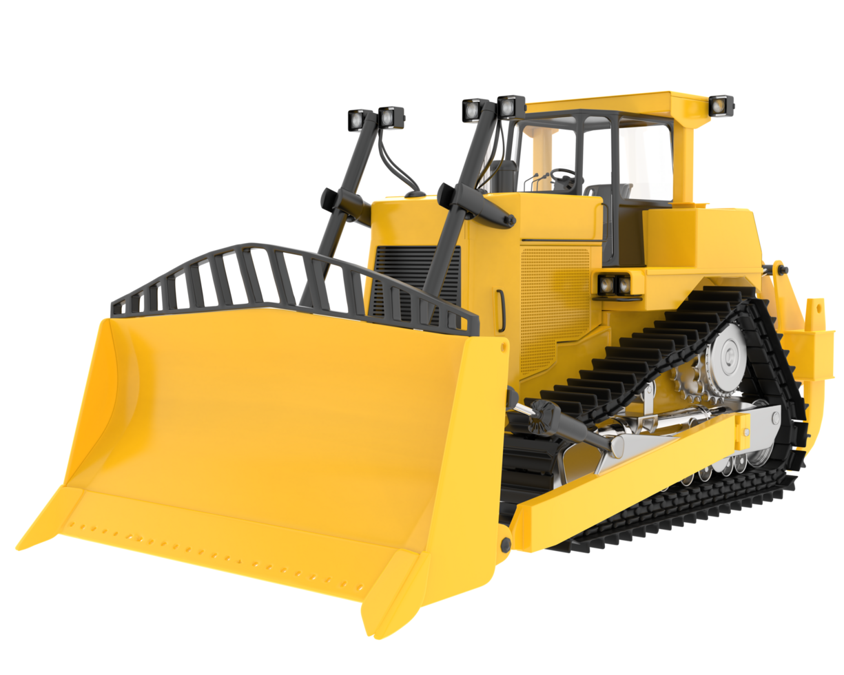 Bulldozer isolated on background. 3d rendering - illustration png