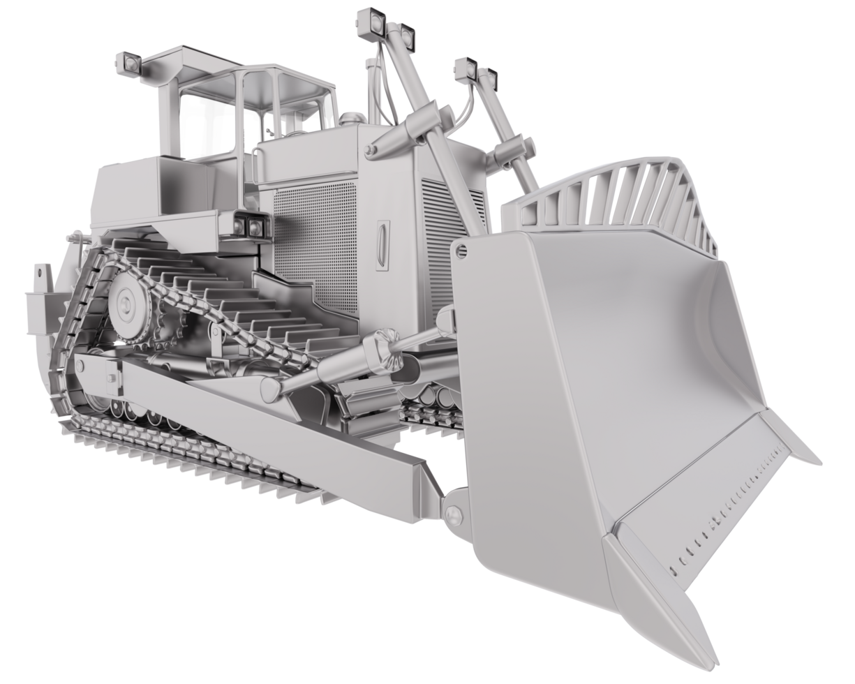 Bulldozer isolated on background. 3d rendering - illustration png
