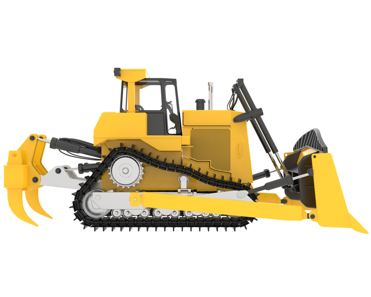 Bulldozer isolated on background. 3d rendering - illustration png