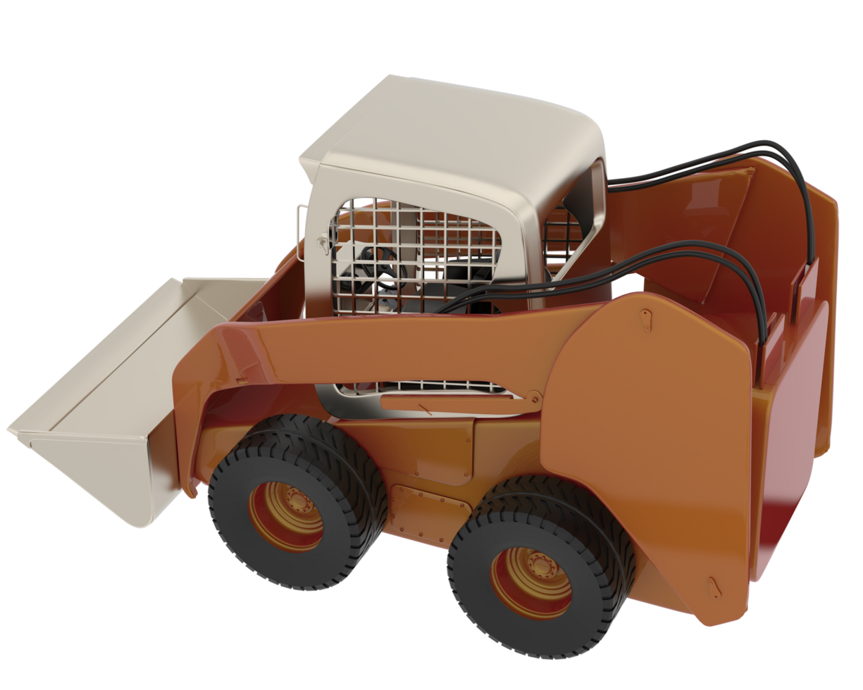 Skid steer loader isolated on background. 3d rendering - illustration png