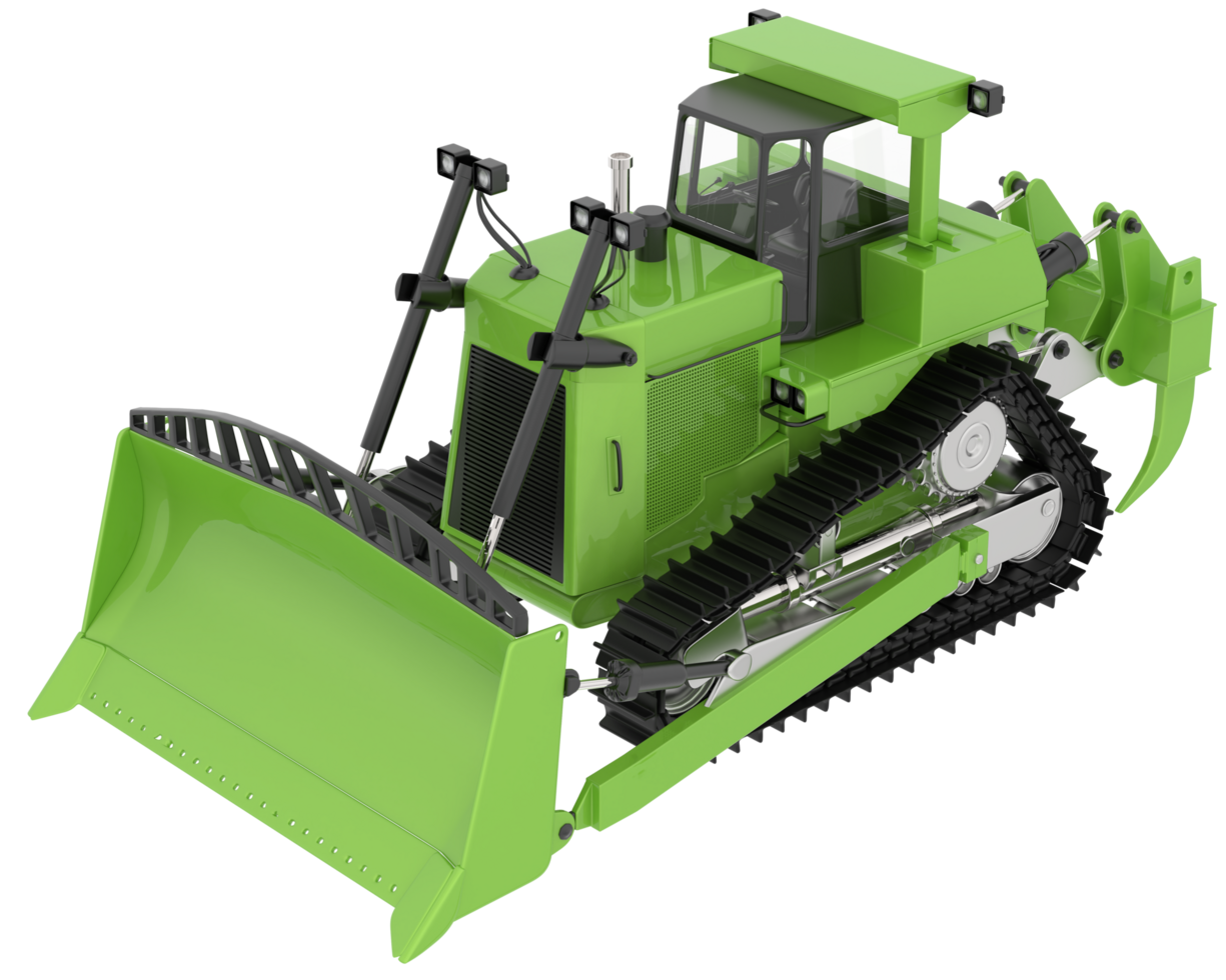 Bulldozer isolated on background. 3d rendering - illustration png