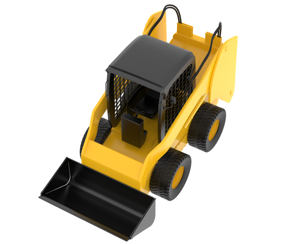 Skid steer loader isolated on background. 3d rendering - illustration png
