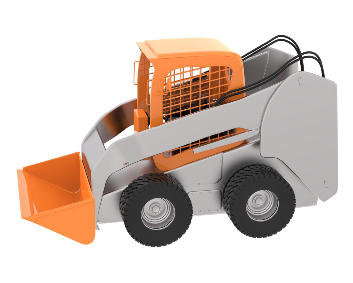 Skid steer loader isolated on background. 3d rendering - illustration png