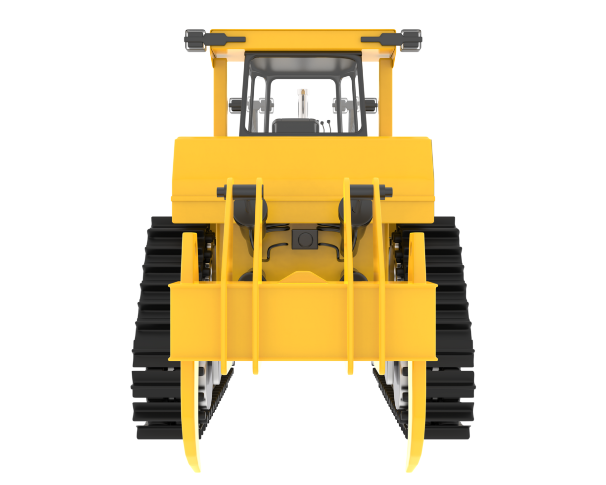 Bulldozer isolated on background. 3d rendering - illustration png