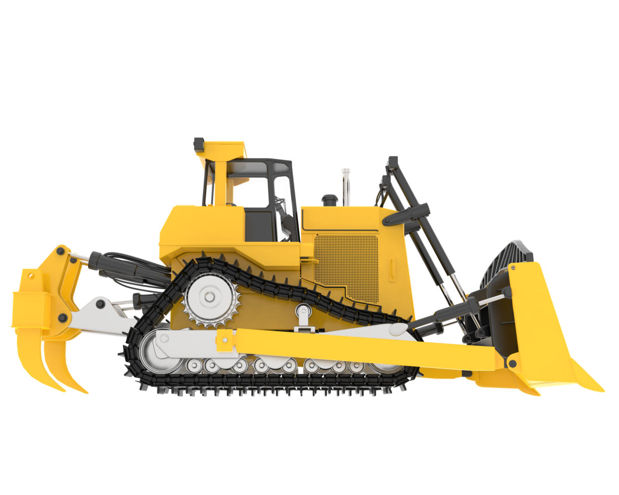 Bulldozer isolated on background. 3d rendering - illustration png