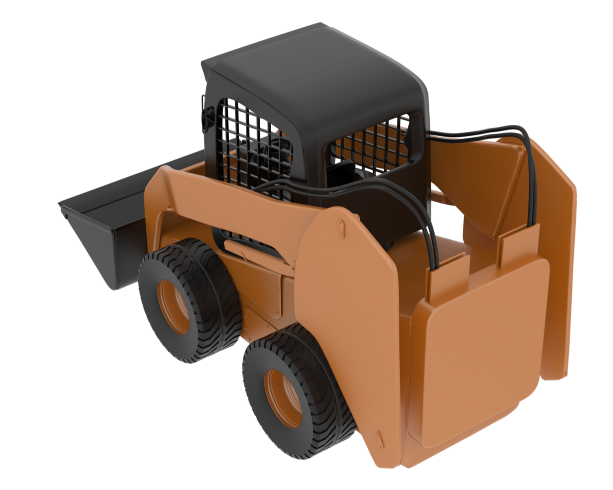 Skid steer loader isolated on background. 3d rendering - illustration png