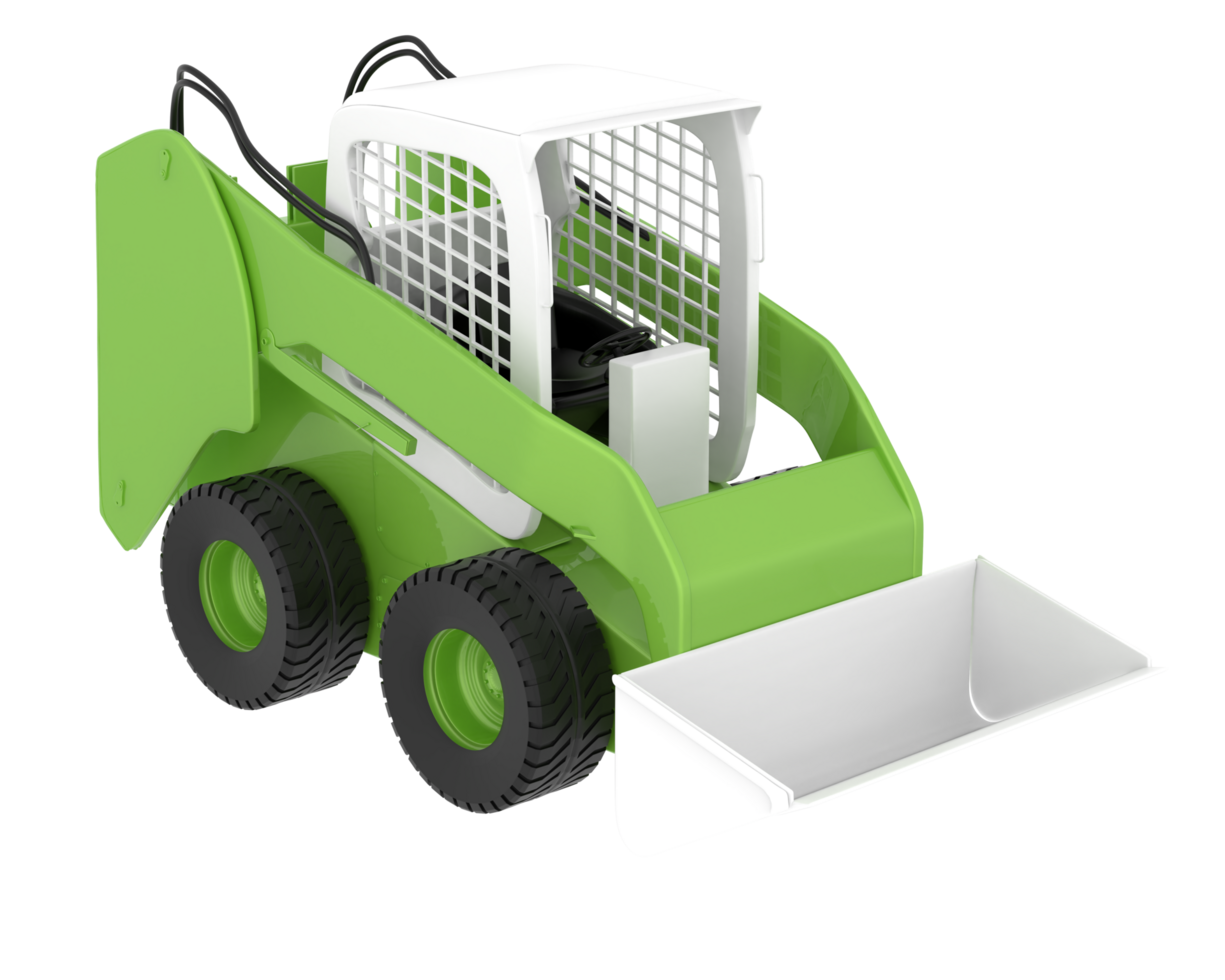 Skid steer loader isolated on background. 3d rendering - illustration png