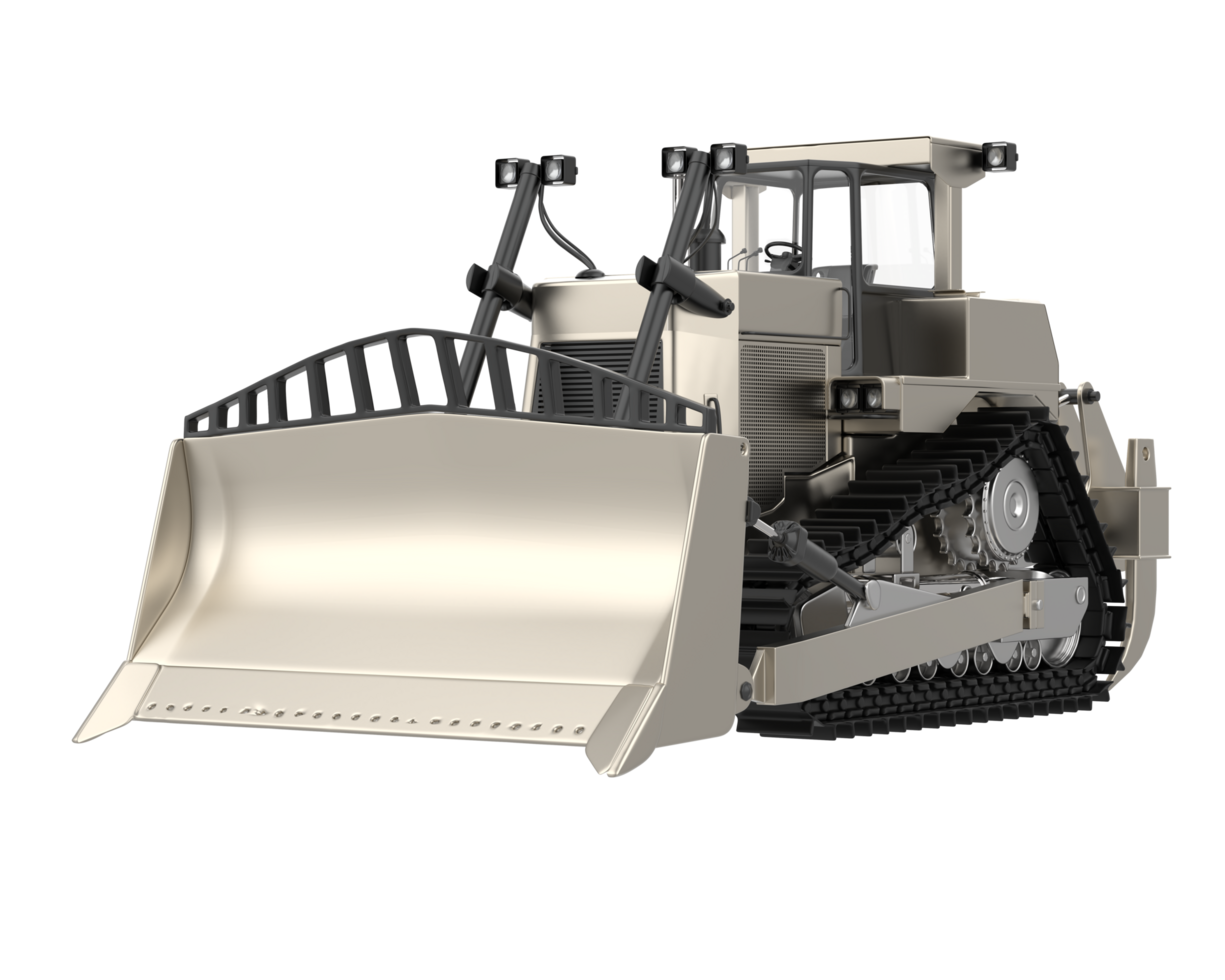 Bulldozer isolated on background. 3d rendering - illustration png
