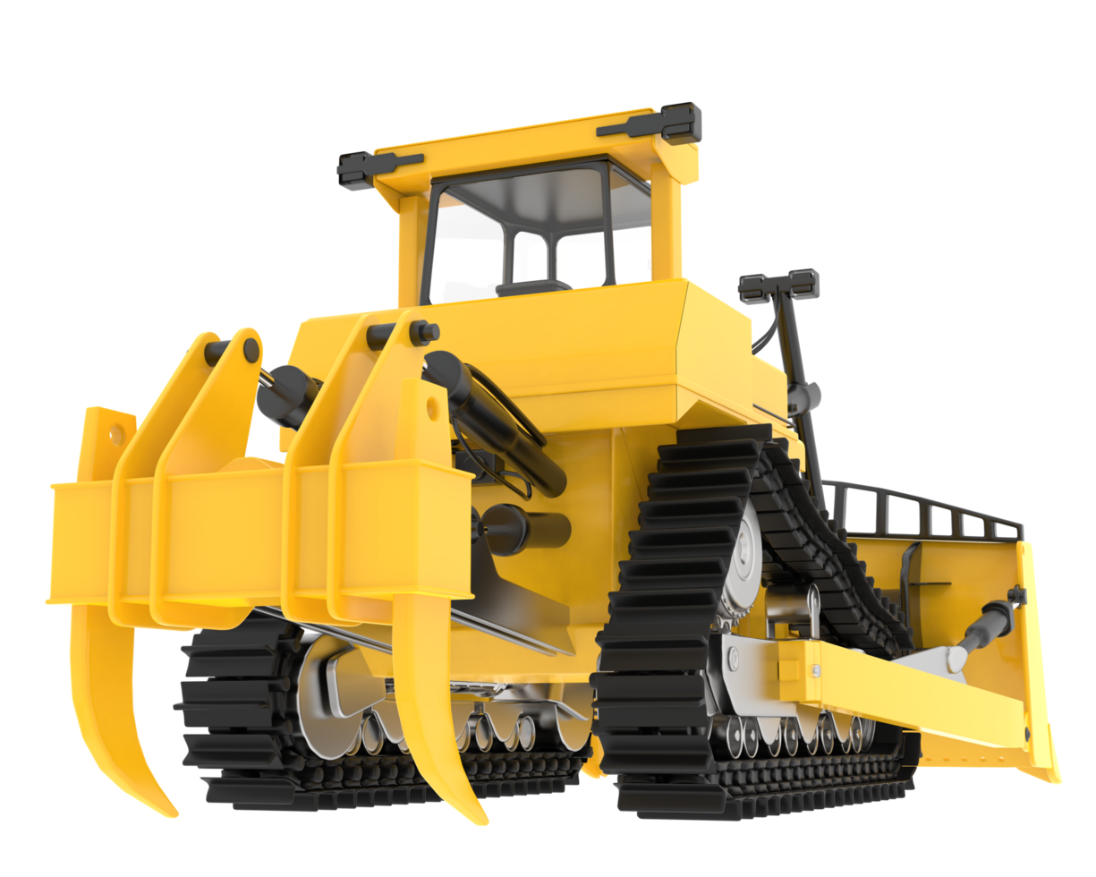 Bulldozer isolated on background. 3d rendering - illustration png