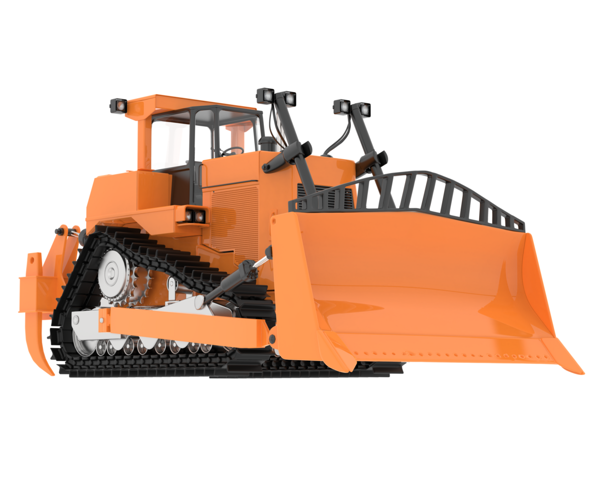 Bulldozer isolated on background. 3d rendering - illustration png