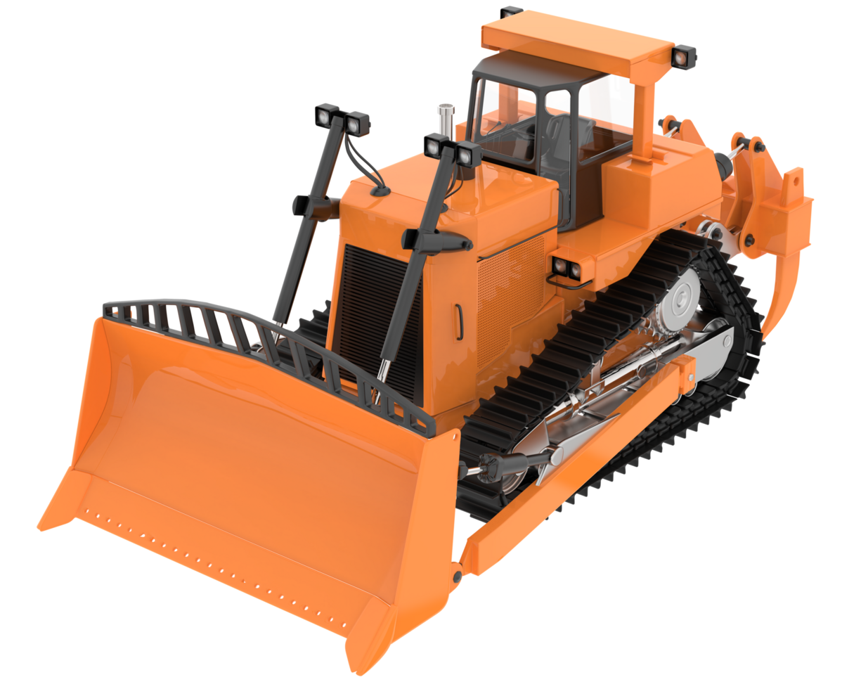 Bulldozer isolated on background. 3d rendering - illustration png
