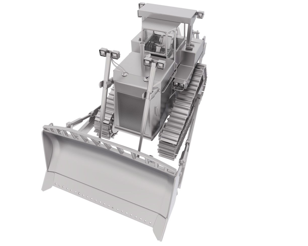 Bulldozer isolated on background. 3d rendering - illustration png