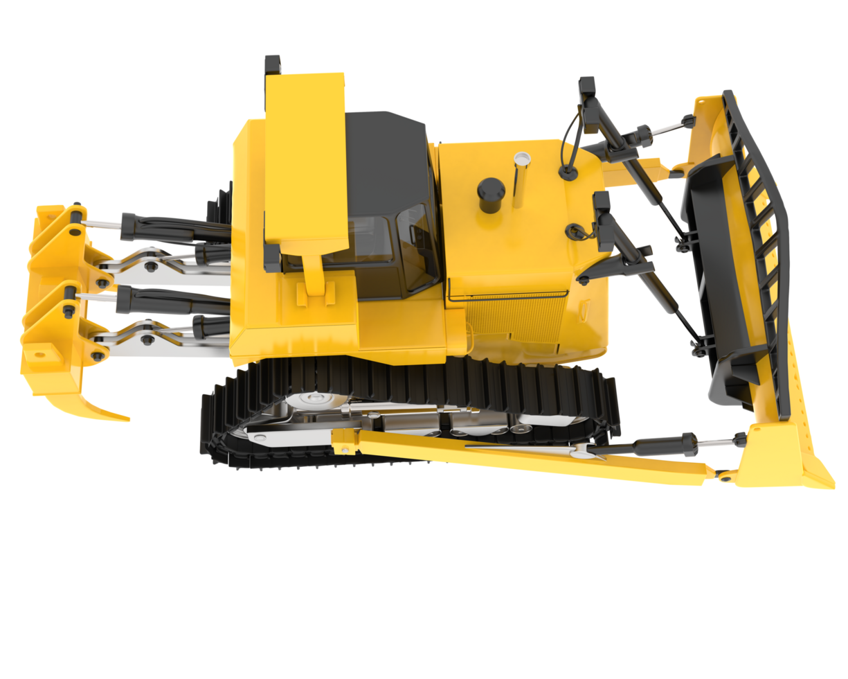 Bulldozer isolated on background. 3d rendering - illustration png