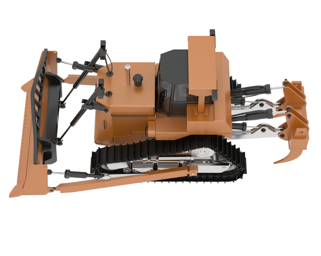 Bulldozer isolated on background. 3d rendering - illustration png