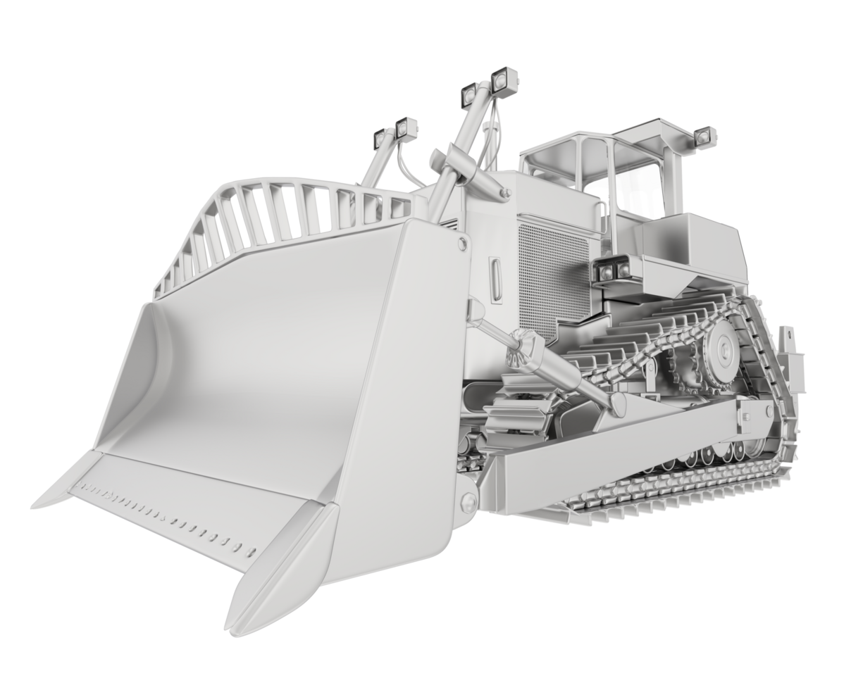 Bulldozer isolated on background. 3d rendering - illustration png