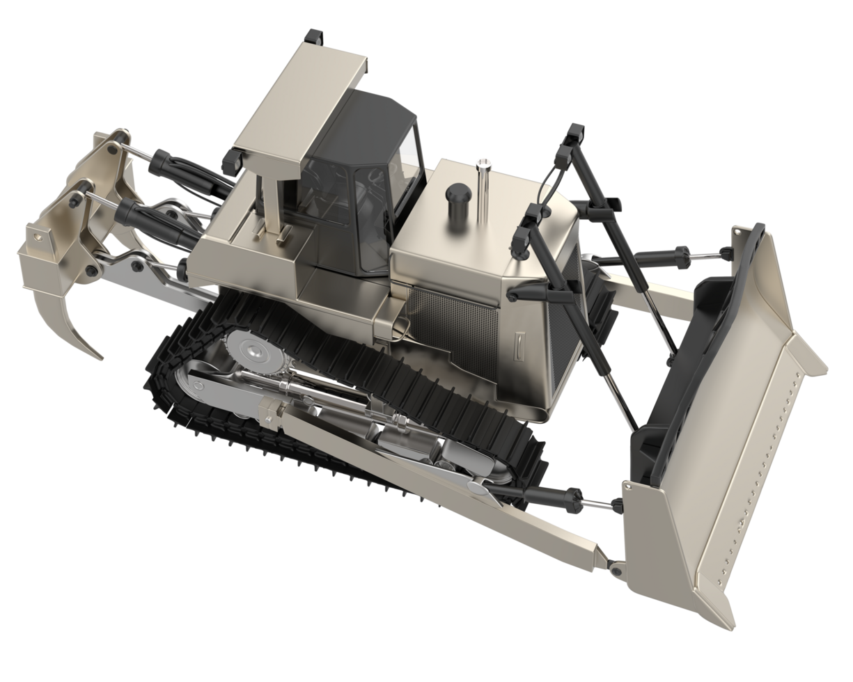Bulldozer isolated on background. 3d rendering - illustration png