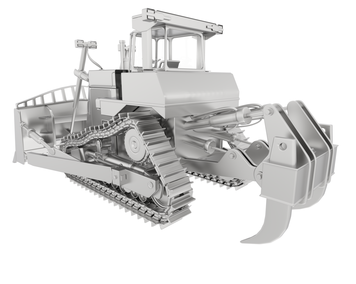 Bulldozer isolated on background. 3d rendering - illustration png