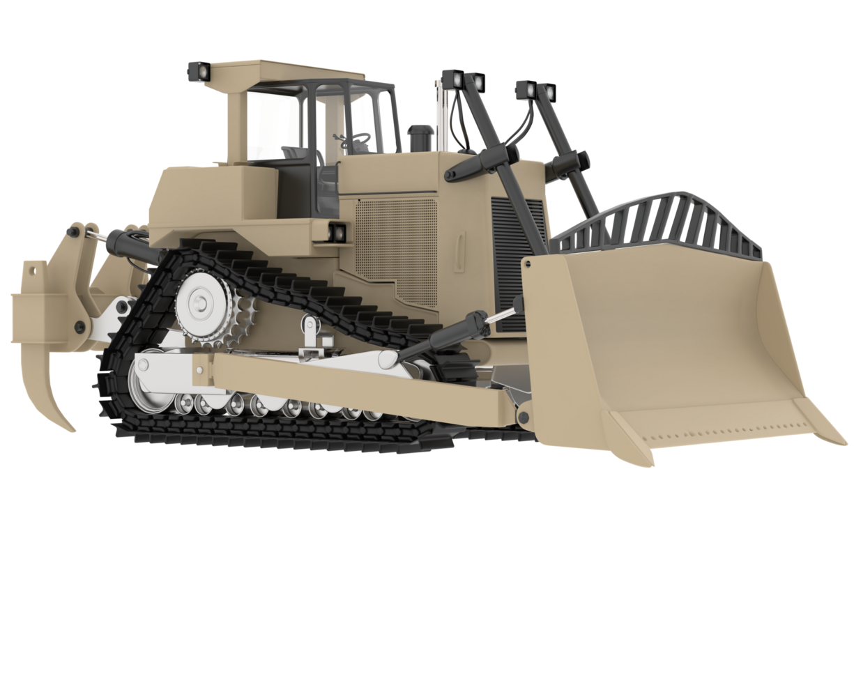 Bulldozer isolated on background. 3d rendering - illustration png