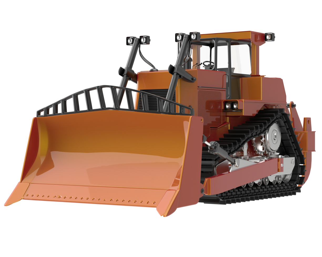 Bulldozer isolated on background. 3d rendering - illustration png