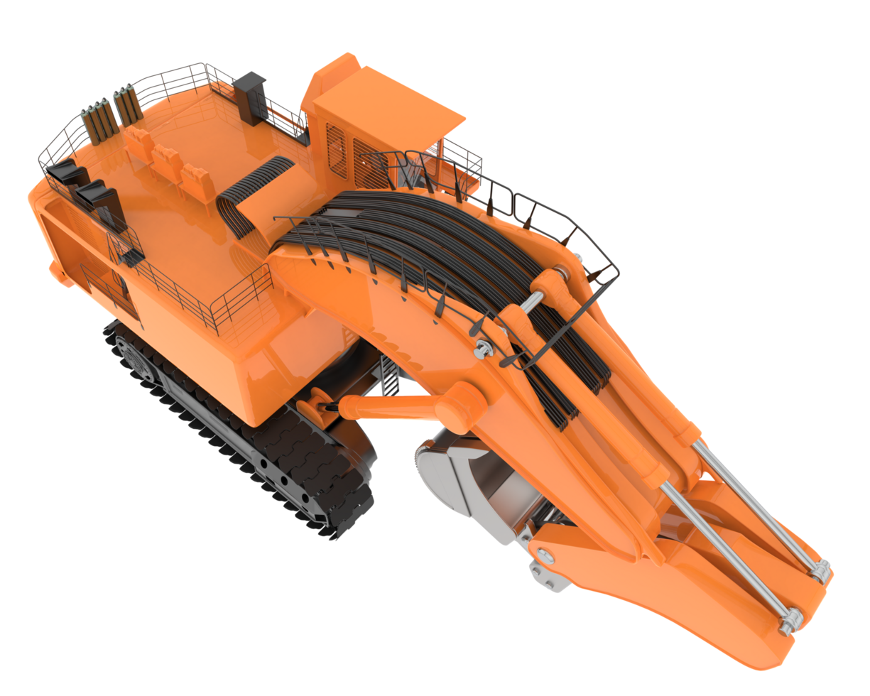 Excavator isolated on background. 3d rendering - illustration png