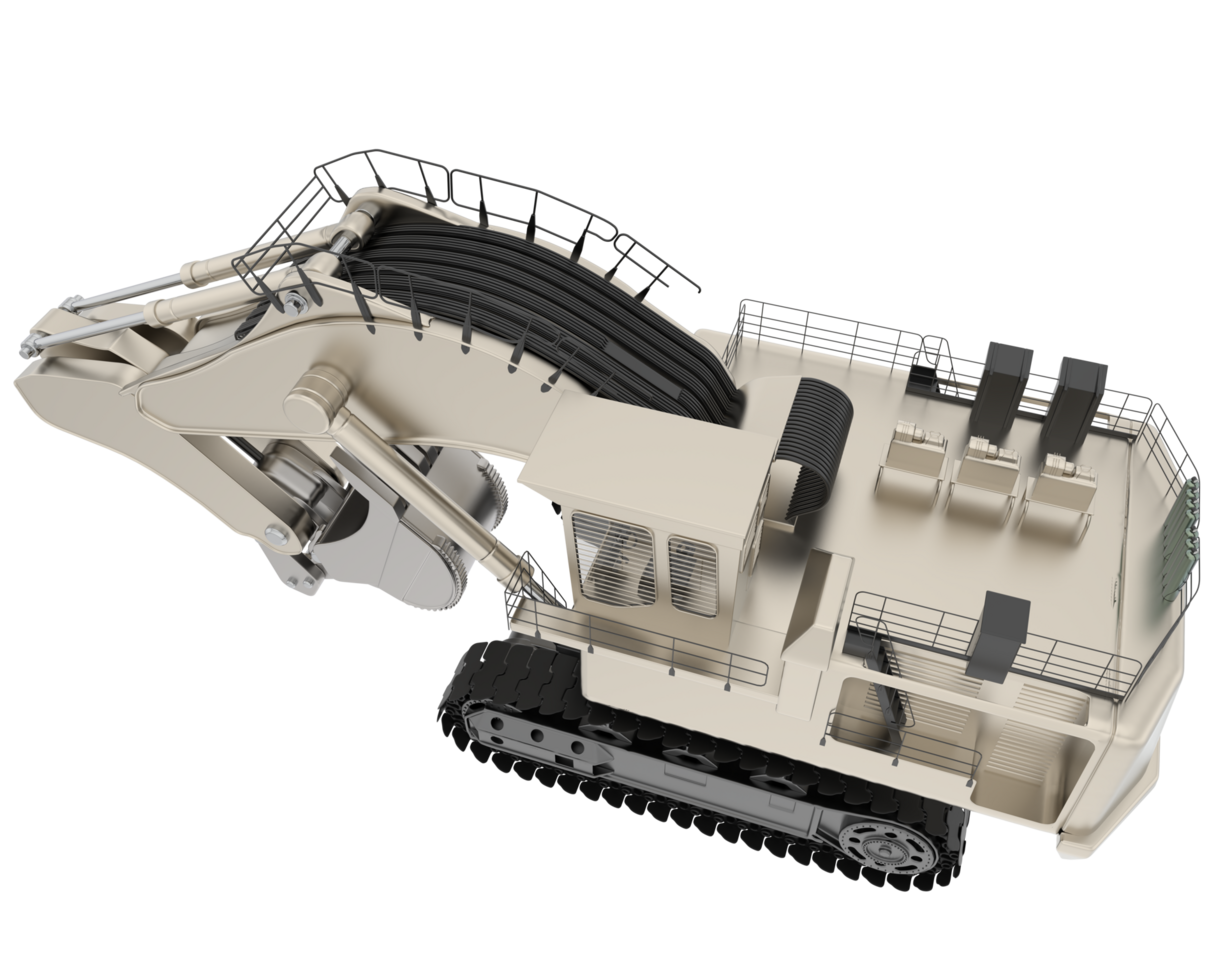 Excavator isolated on background. 3d rendering - illustration png