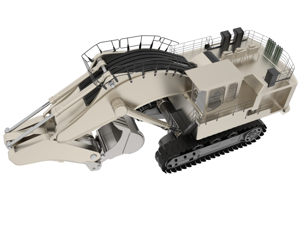 Excavator isolated on background. 3d rendering - illustration png