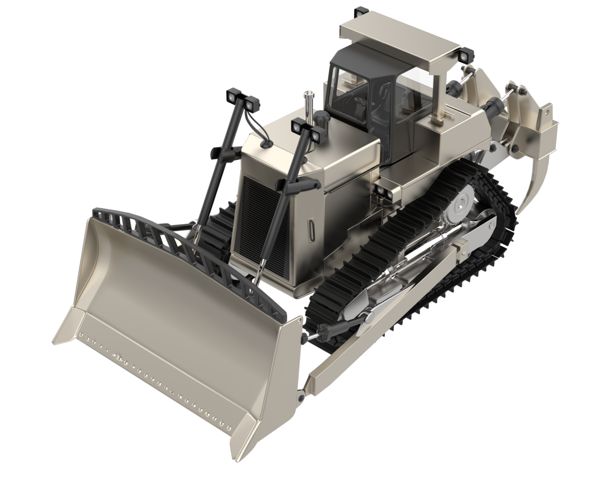 Bulldozer isolated on background. 3d rendering - illustration png
