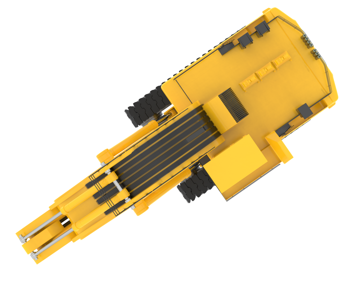 Excavator isolated on background. 3d rendering - illustration png