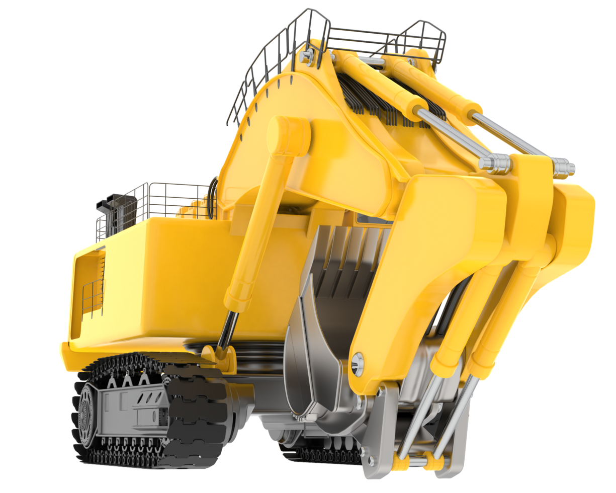Excavator isolated on background. 3d rendering - illustration png
