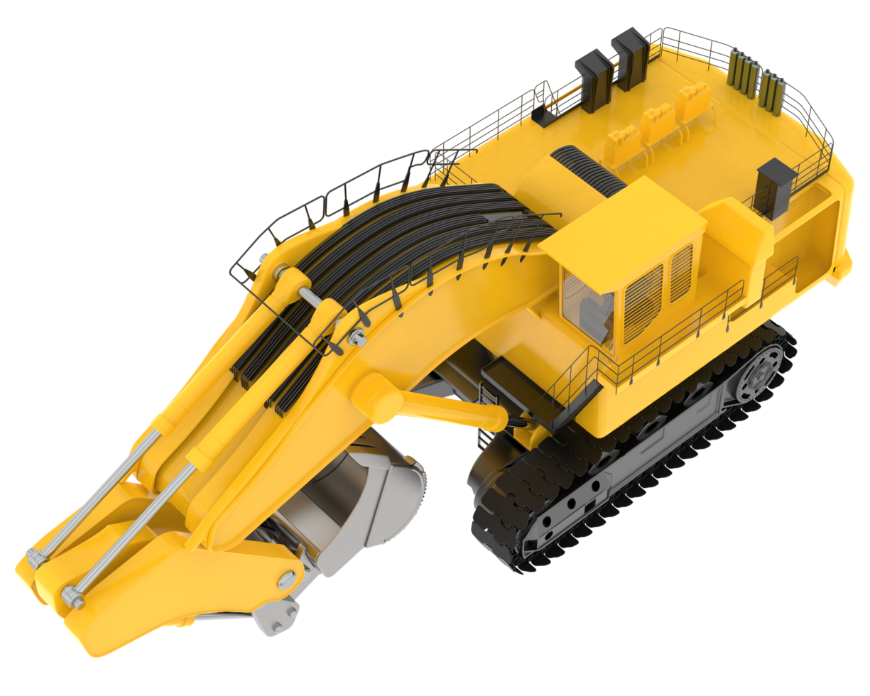 Excavator isolated on background. 3d rendering - illustration png