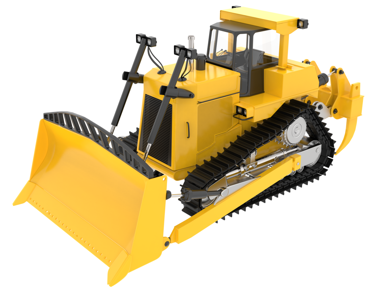 Bulldozer isolated on background. 3d rendering - illustration png