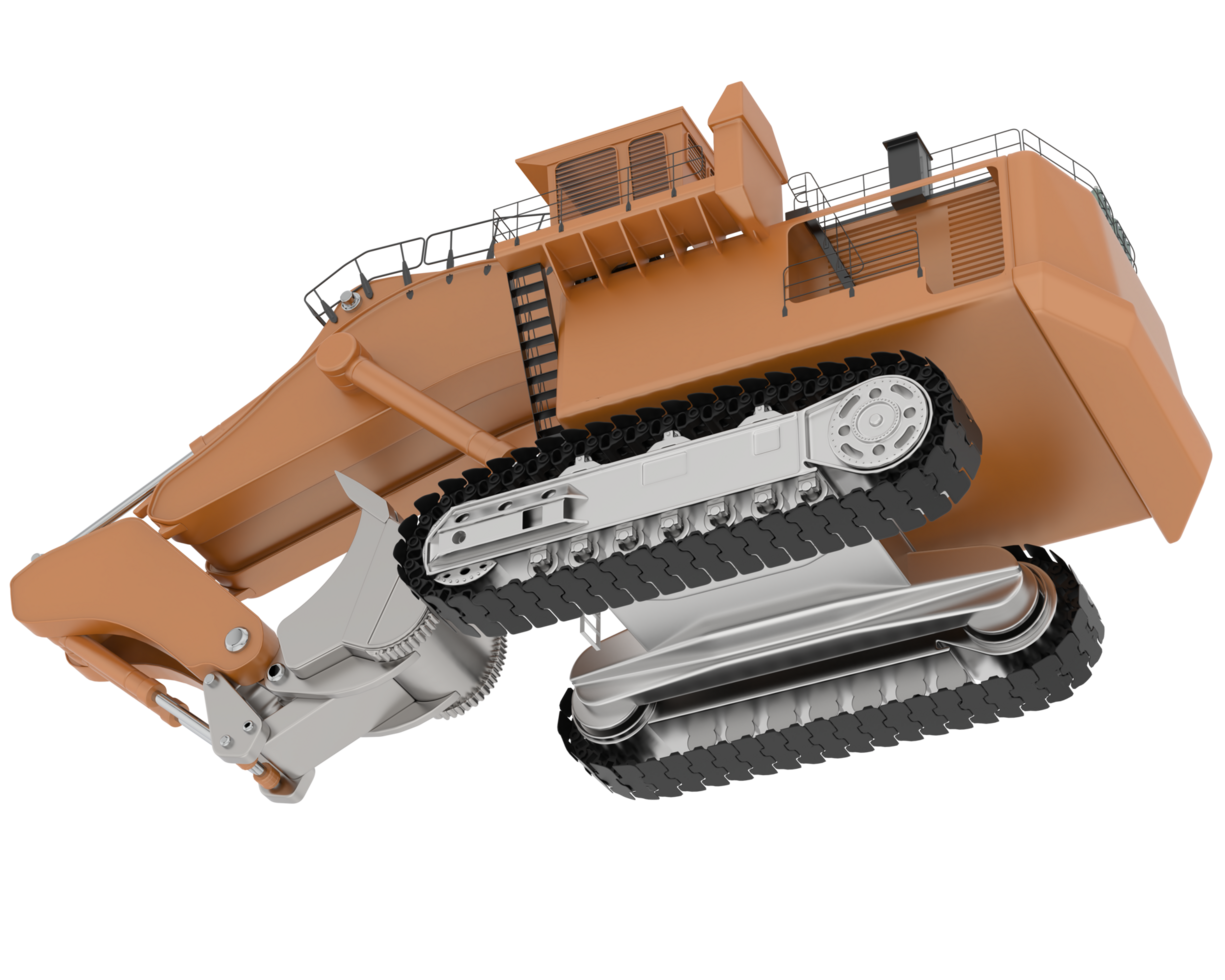 Excavator isolated on background. 3d rendering - illustration png