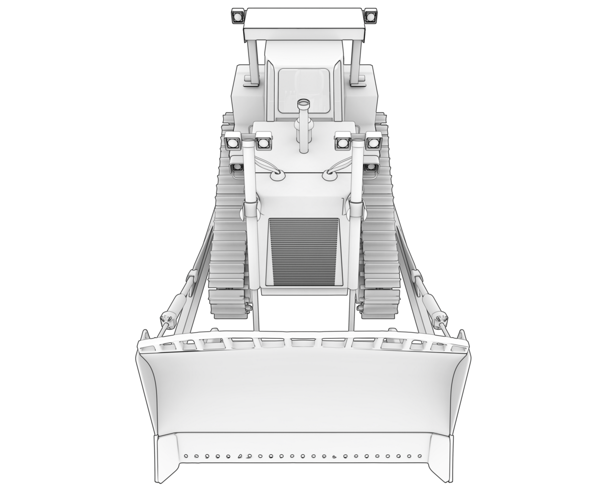 Bulldozer isolated on background. 3d rendering - illustration png