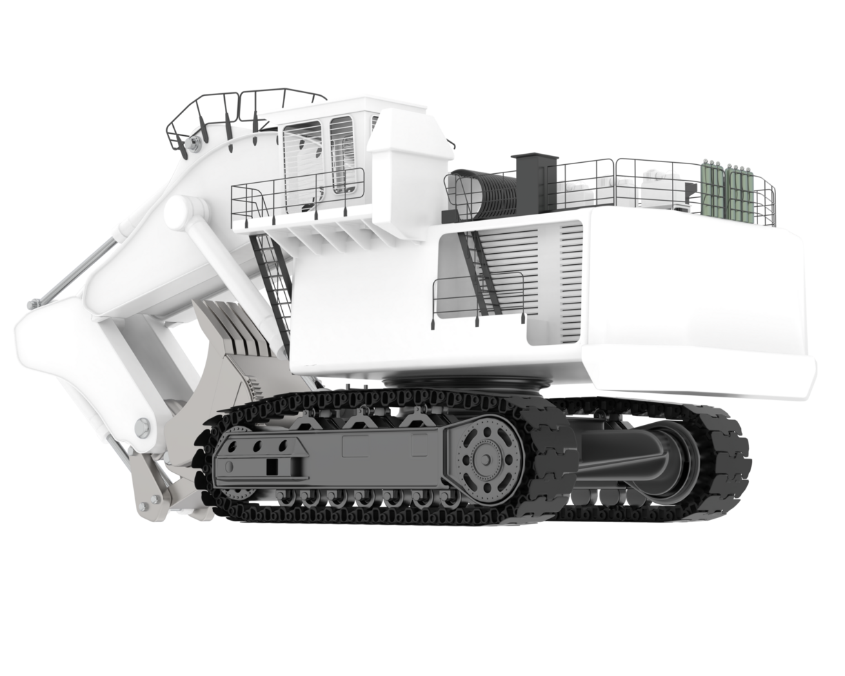 Excavator isolated on background. 3d rendering - illustration png