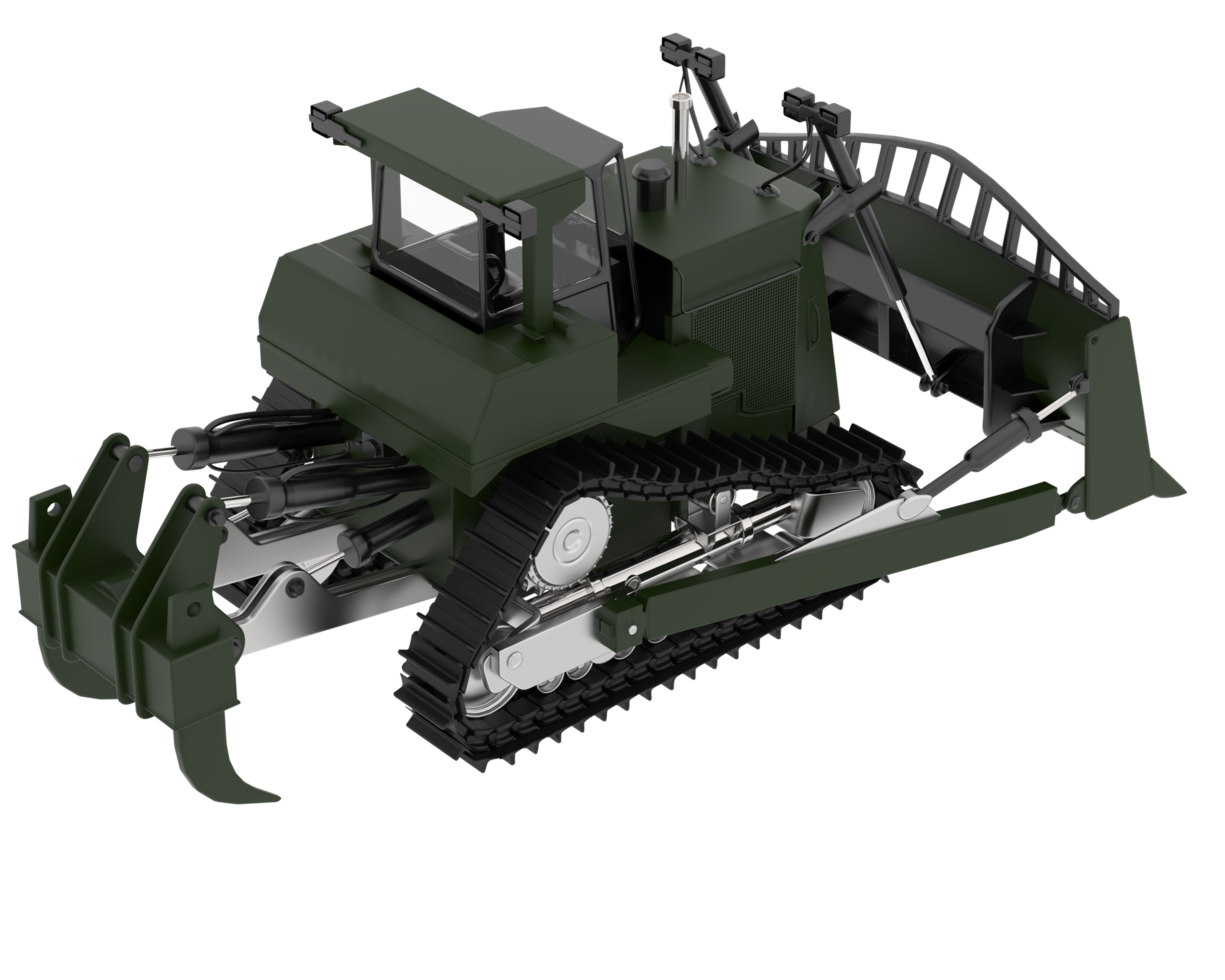 Bulldozer isolated on background. 3d rendering - illustration png