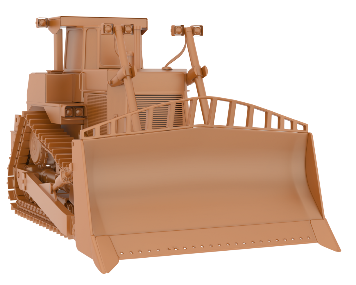 Bulldozer isolated on background. 3d rendering - illustration png