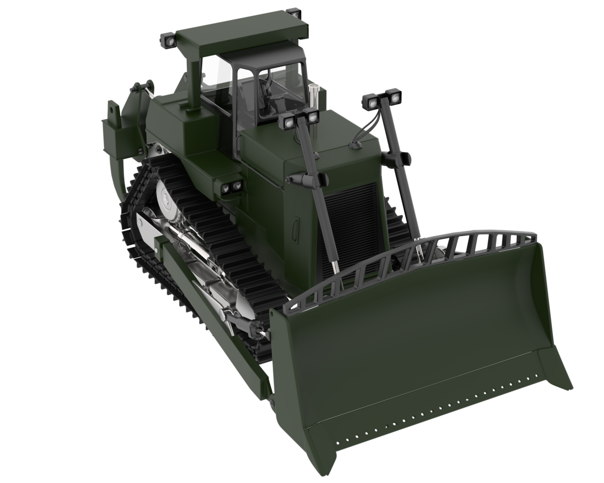 Bulldozer isolated on background. 3d rendering - illustration png