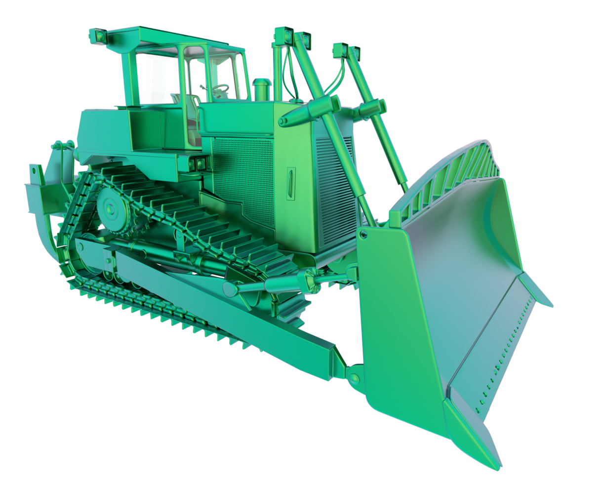 Bulldozer isolated on background. 3d rendering - illustration png