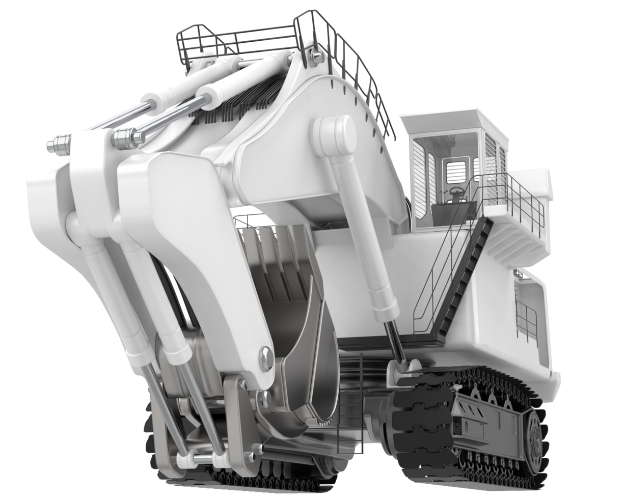 Excavator isolated on background. 3d rendering - illustration png