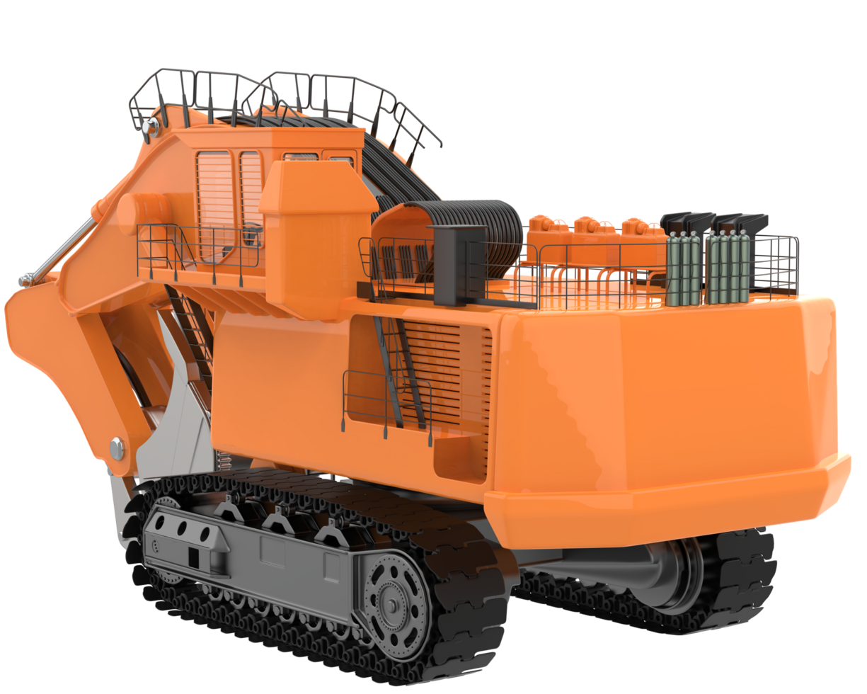 Excavator isolated on background. 3d rendering - illustration png