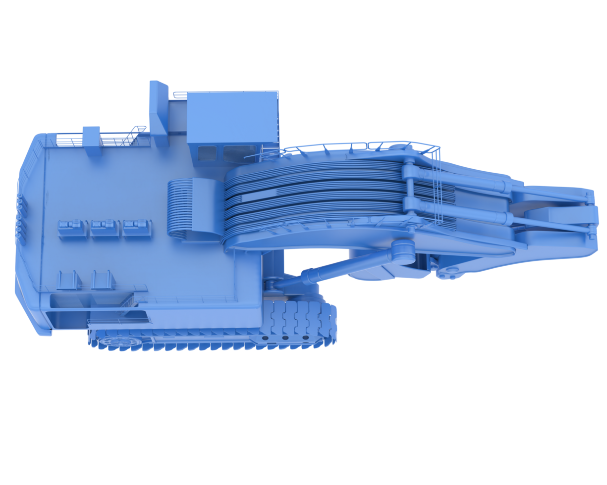 Excavator isolated on background. 3d rendering - illustration png