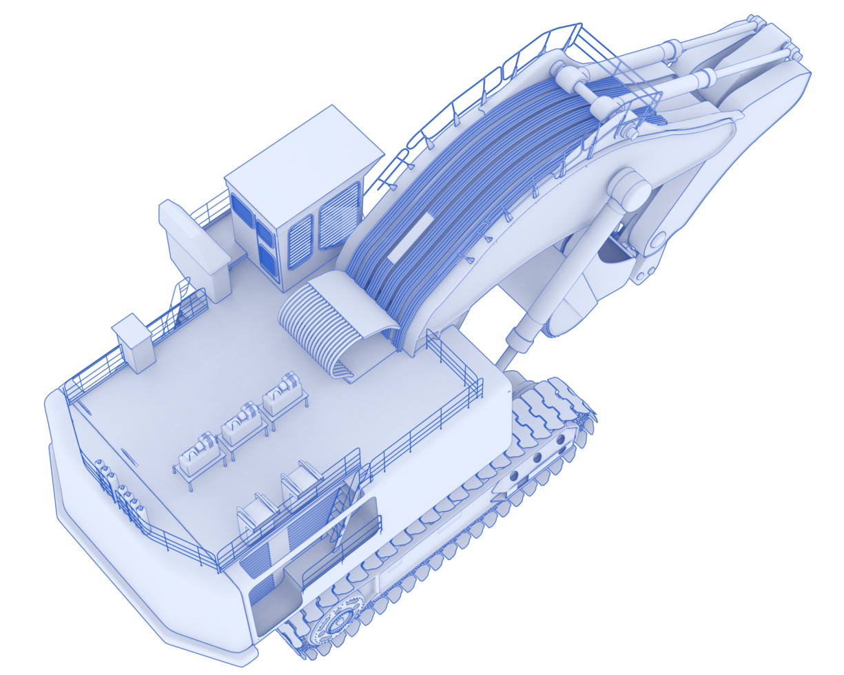 Excavator isolated on background. 3d rendering - illustration png