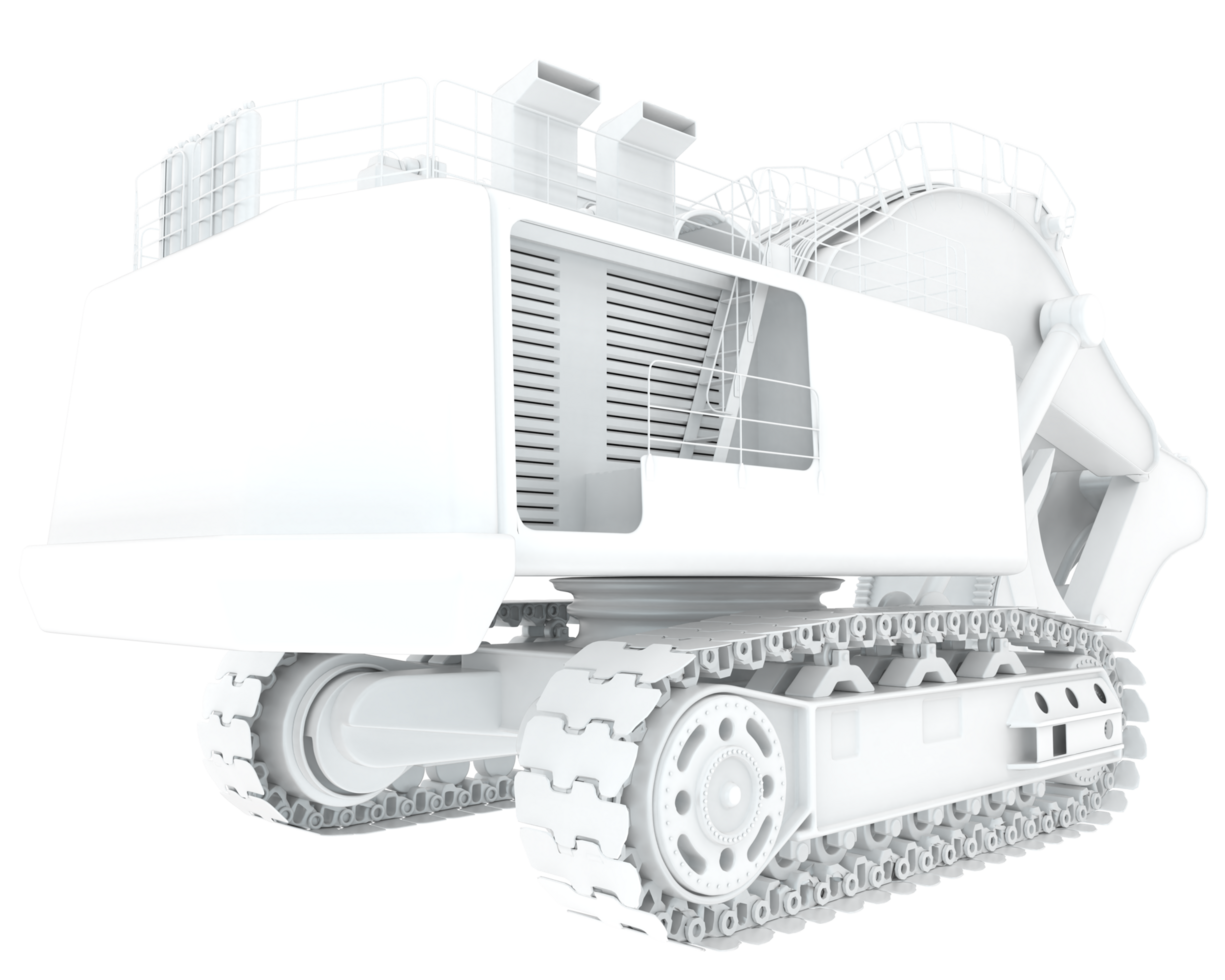 Excavator isolated on background. 3d rendering - illustration png