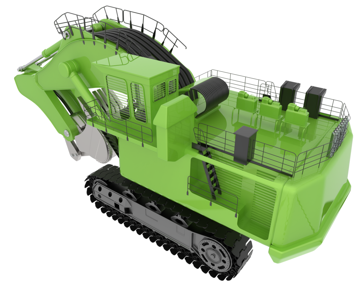 Excavator isolated on background. 3d rendering - illustration png