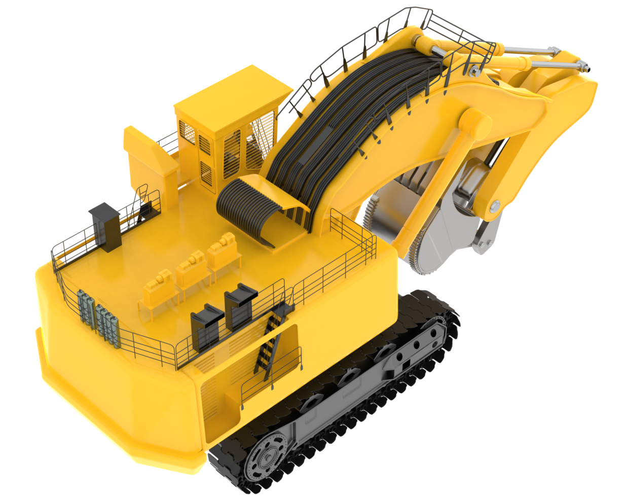 Excavator isolated on background. 3d rendering - illustration png