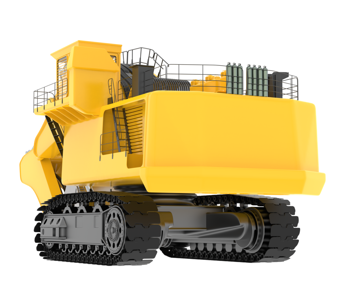 Excavator isolated on background. 3d rendering - illustration png