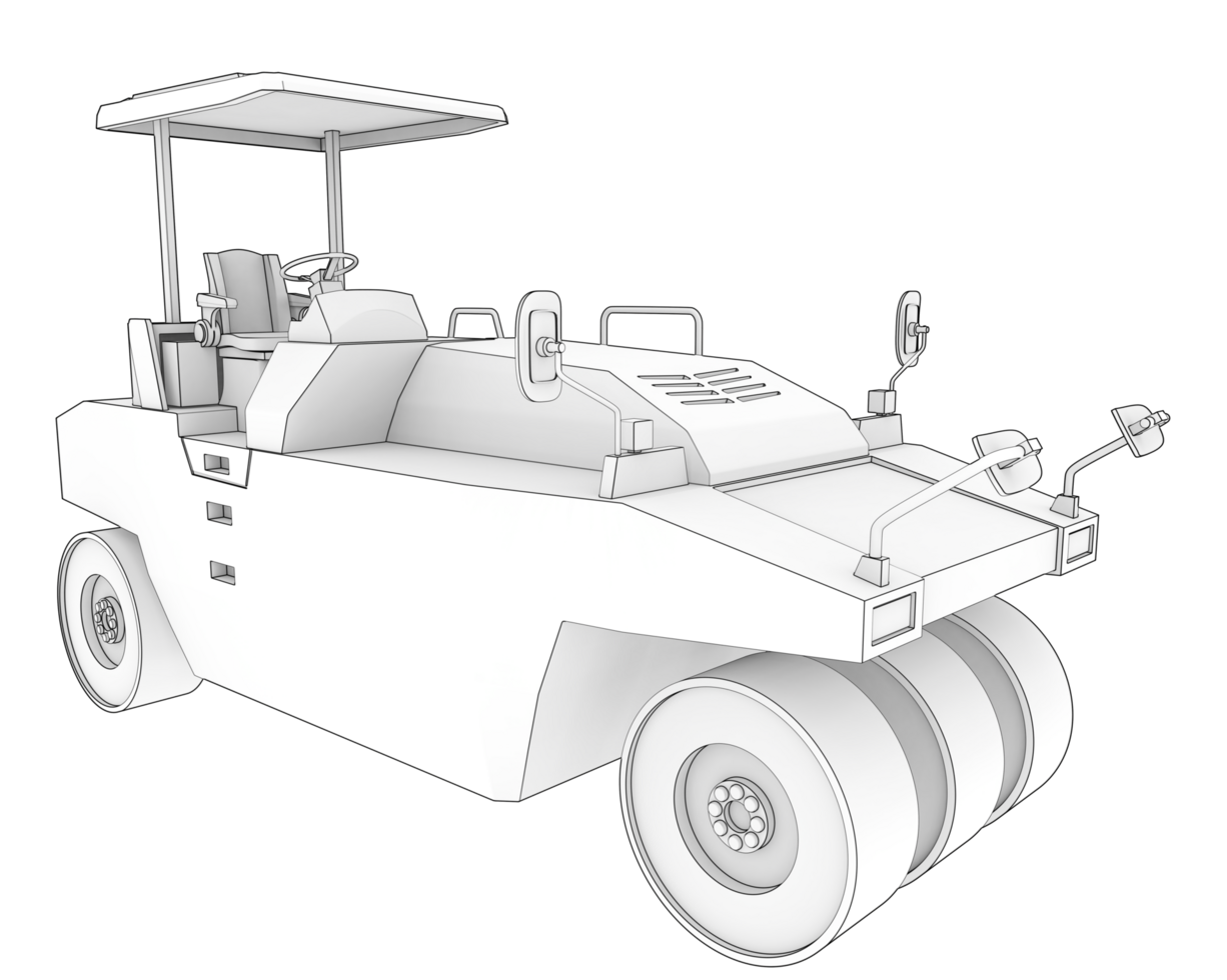 Compactor isolated on background. 3d rendering - illustration png