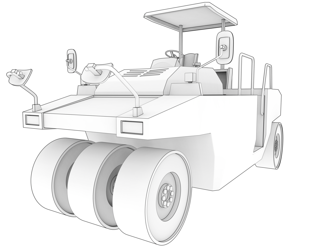 Compactor isolated on background. 3d rendering - illustration png